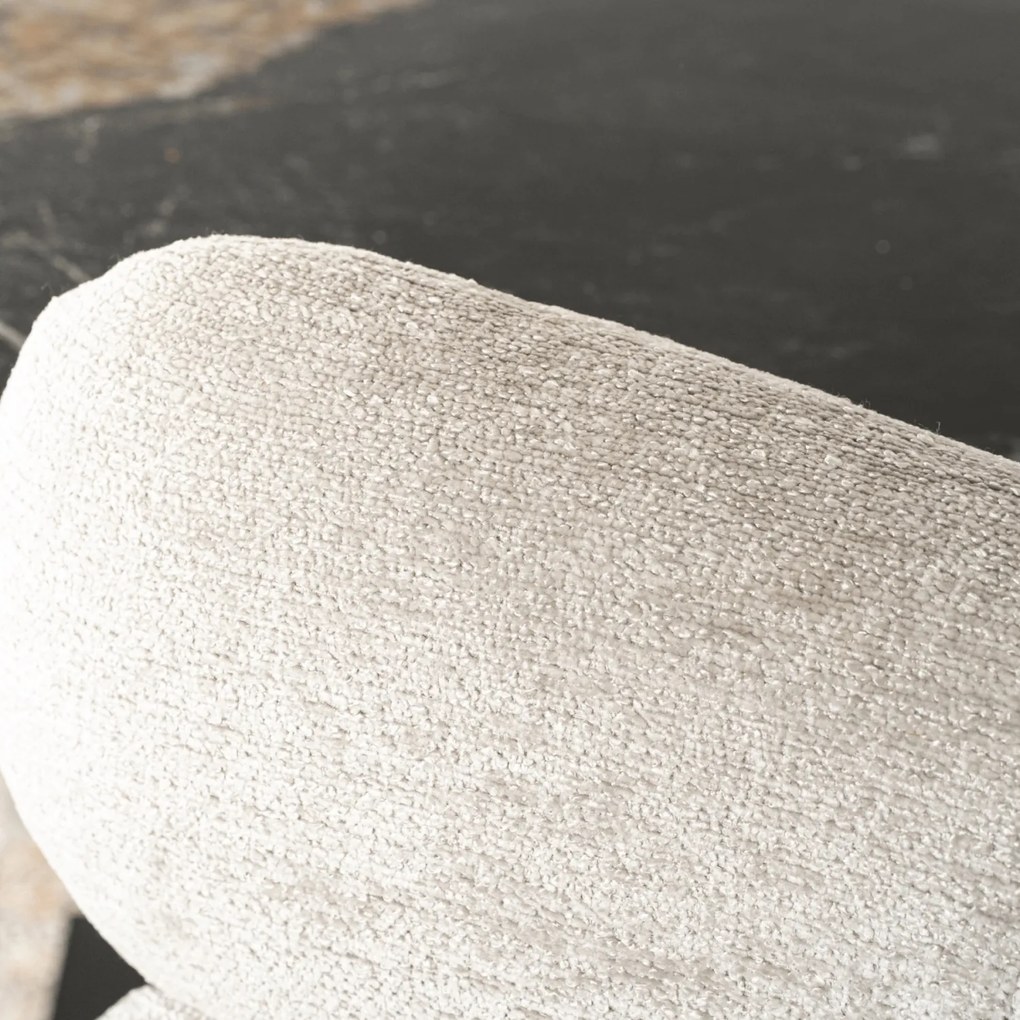 Krzesło Tapicerowane Obrotowe ALVARO Szare Boucle Nowoczesne