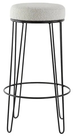 Biały tapicerowany hoker (wysokość siedziska 73 cm) Alice – Light & Living