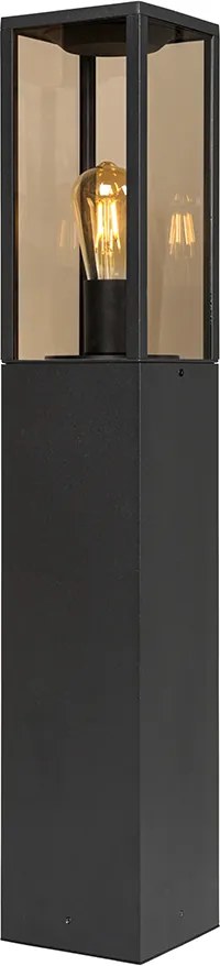 Stojąca lampa zewnętrzna czarna przydymiona 80 cm IP44 - Charlois