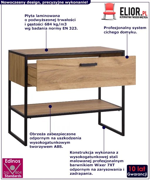Szafka łazienkowa z umywalką dąb craft - Favero 5S 90 cm