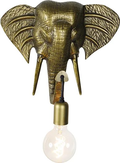 Winylowa lampa ścienna złota - Zwierzę Słoń