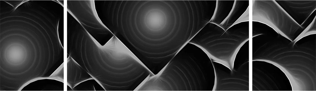 Obraz czarno - białych serc (170x50 cm)