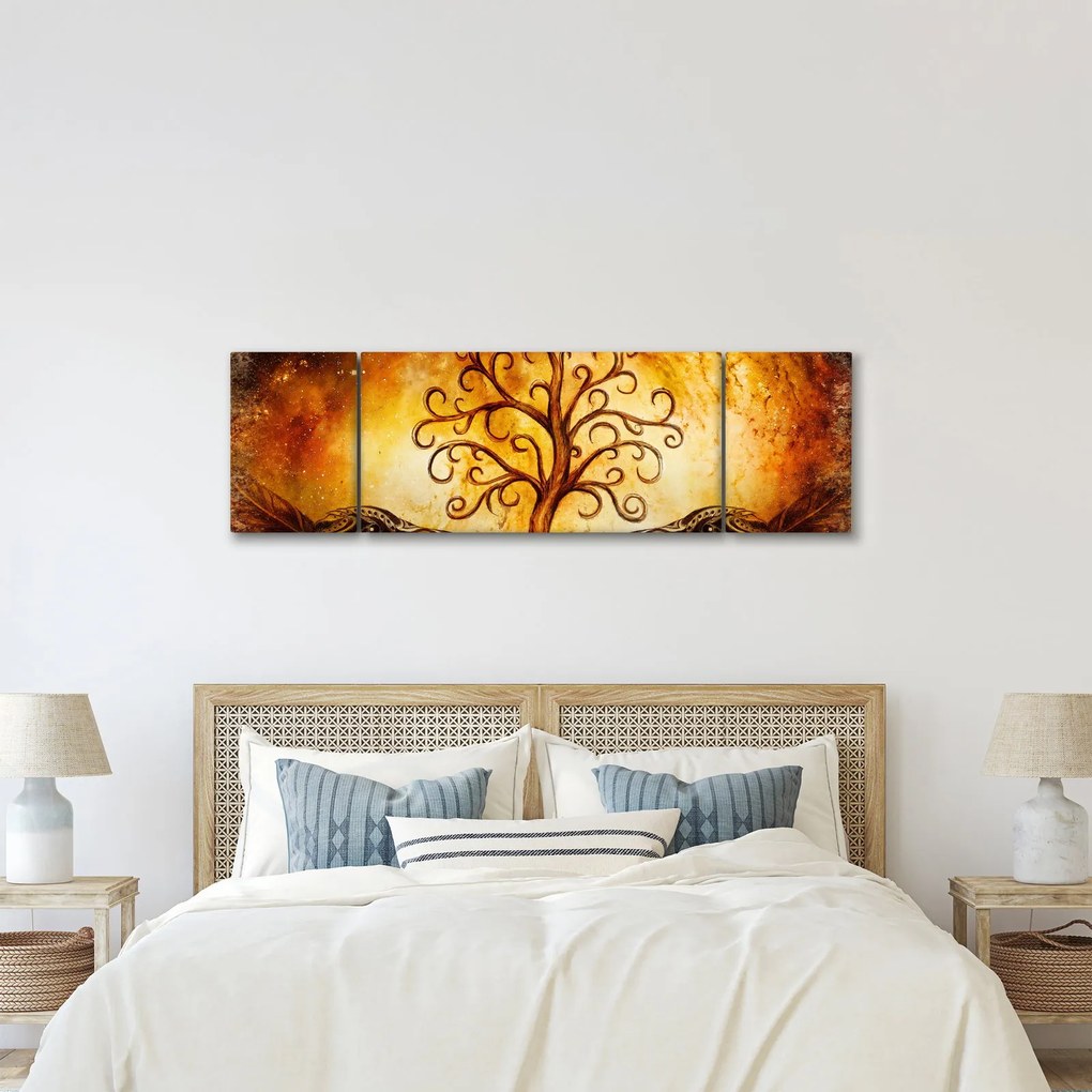 Naturalny abstrakcyjny obraz drzewa (170x50 cm)