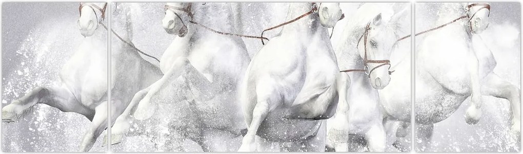 Obraz - Ilustracja przedstawiająca konie wyścigowe (170x50 cm)