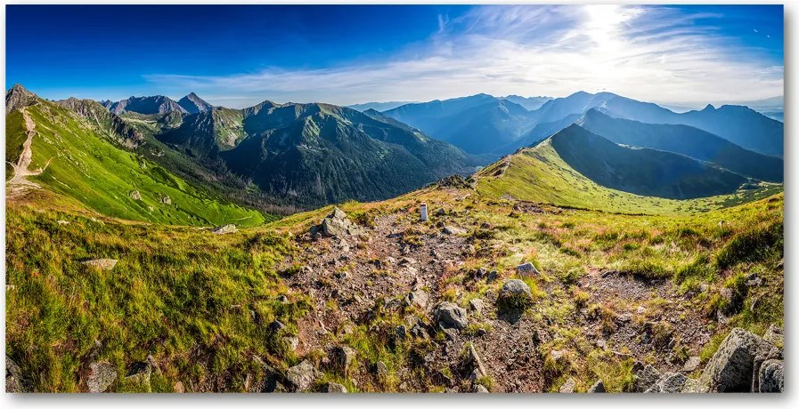Foto obraz szkło akryl Panorama górska