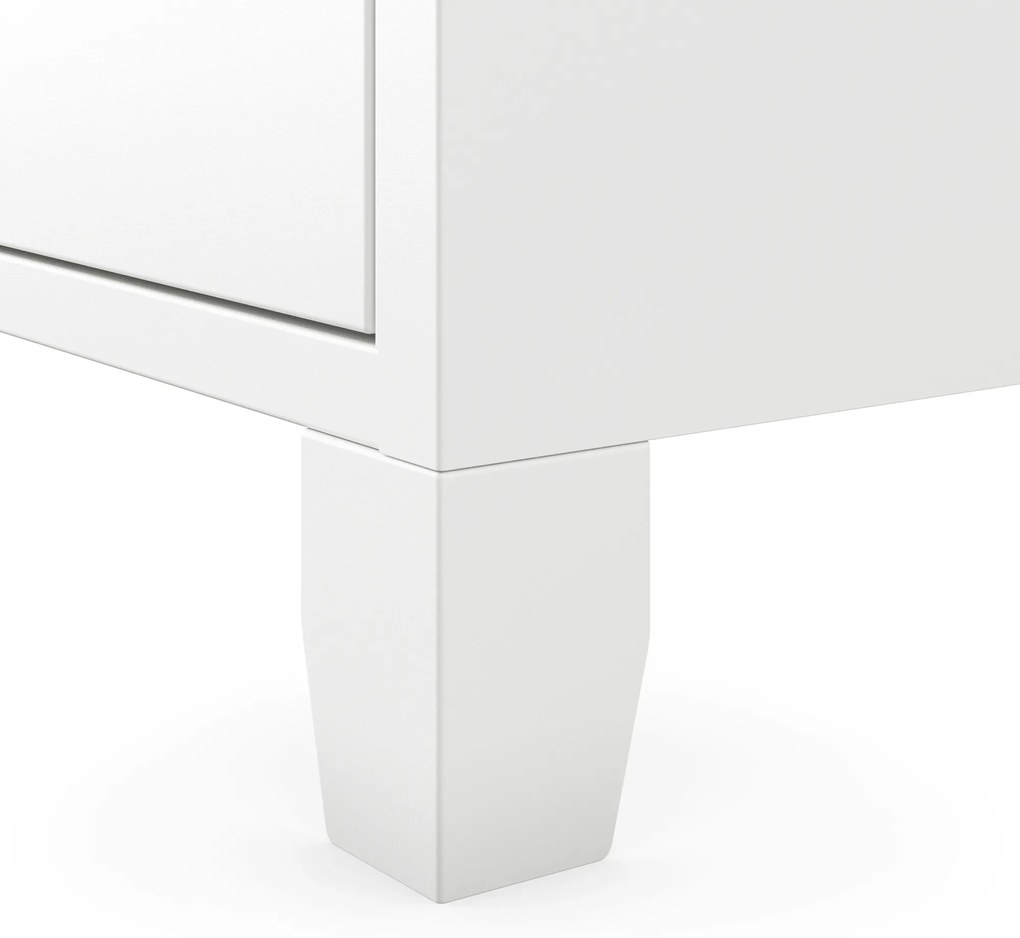 Szafka na buty metalowa wąska biała  SHIRLEY 960 x 900 x 170 mm