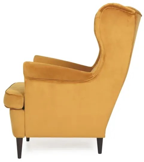 FOTEL HARRY VELVET CURRY BLUVEL 68 / WENGE SIGNAL