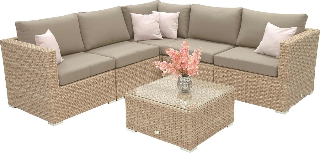 Zestaw rattanowy MALIBU dla 5 osób (cappuccino)