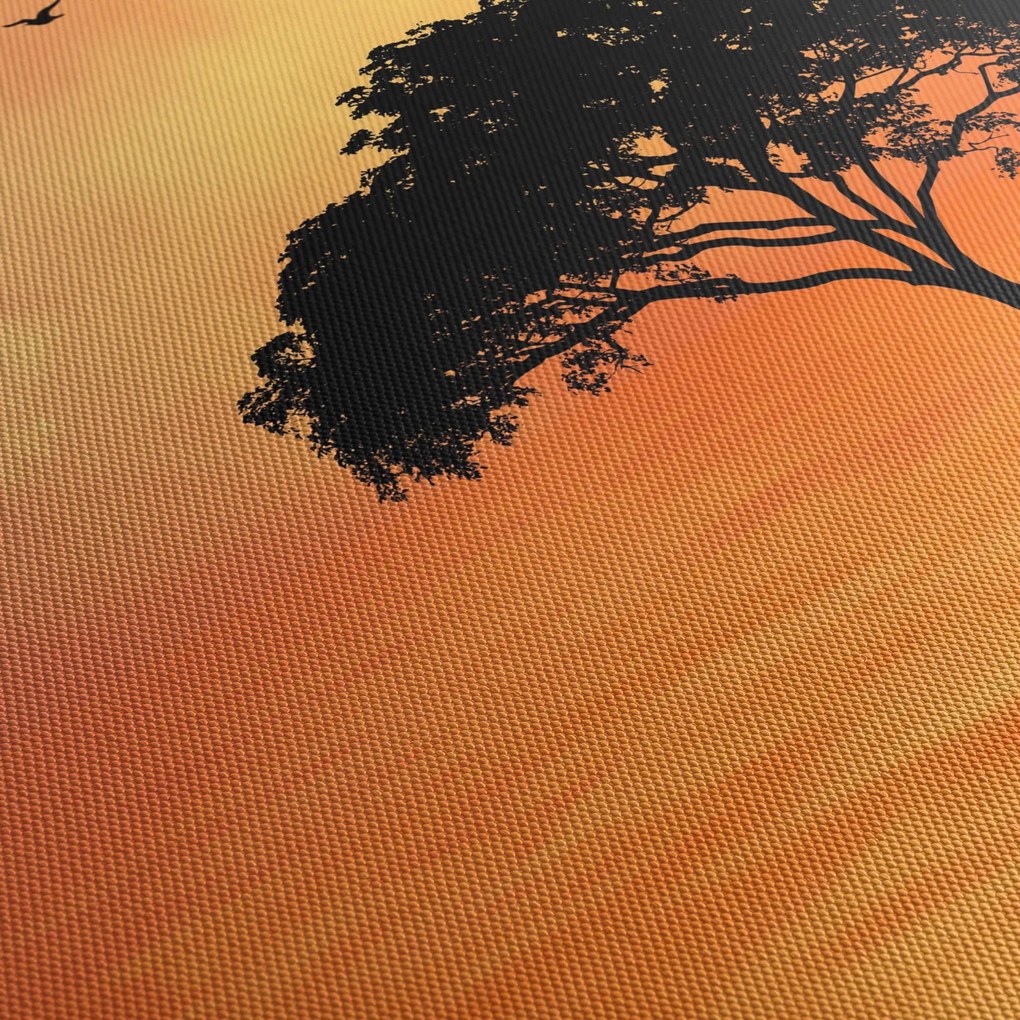 Obraz drzewa o zachodzie słońca (125x70 cm)