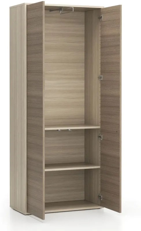 Szafa ubraniowa biurowa LAYERS wysuwana, 800 x 400 x 1905 mm, dąb