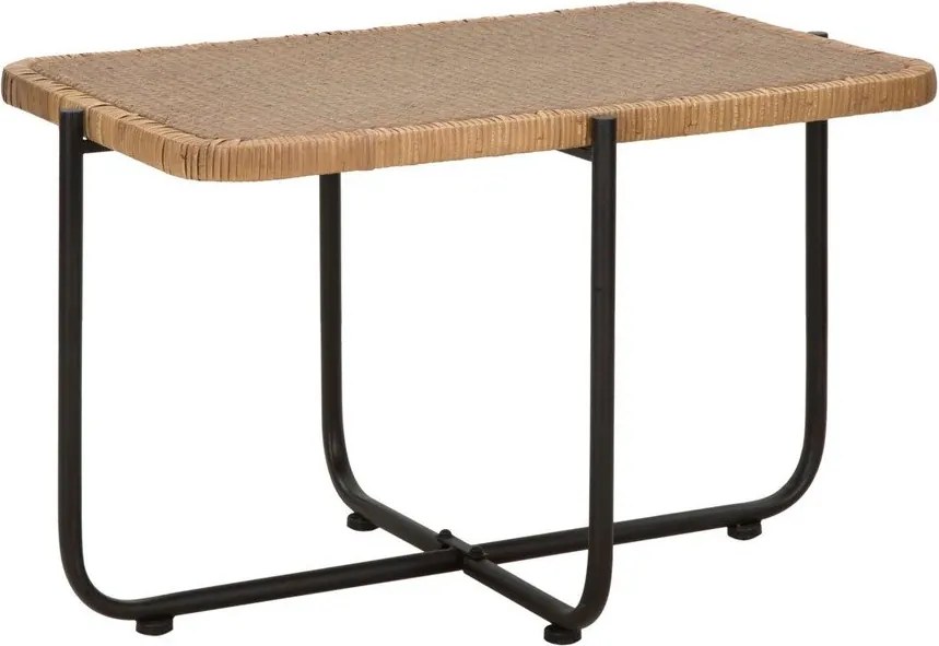 Czarno-naturalny rattanowy stolik 55x75 cm Cebu – Mauro Ferretti