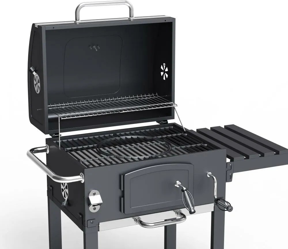 Avenberg Grill wielofunkcyjny BBQ Genius + ruszt żeliwny + kamień do pizzy, 70 x 103 x 105 cm