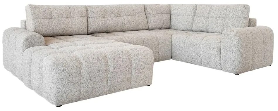 Beżowy rozkładany narożnik modułowy ze schowkiem (prawostronny) Lulu – Miuform