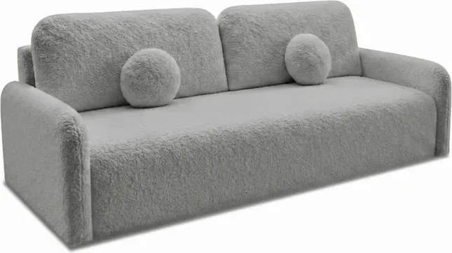 Sofa DUO Rozkładana Dwuosobowa Ciemnoszara Boucle Japandi