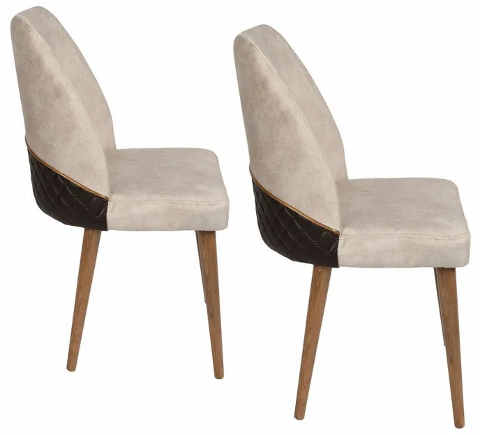 Zestaw krzeseł do jadalni Nova Cream and Walnut, 2szt., 2 szt.