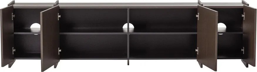 Ciemnobrązowa szafka pod TV w dekorze jesionu 200x53x44 cm Brock – WOOOD