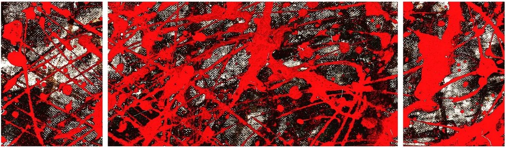 Obraz - Ekspresyjna abstrakcja (170x50 cm)