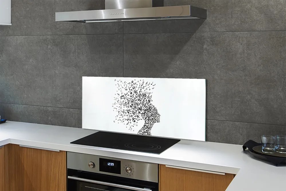 Panel szklany do Kuchni Umysł pełen Muzyki