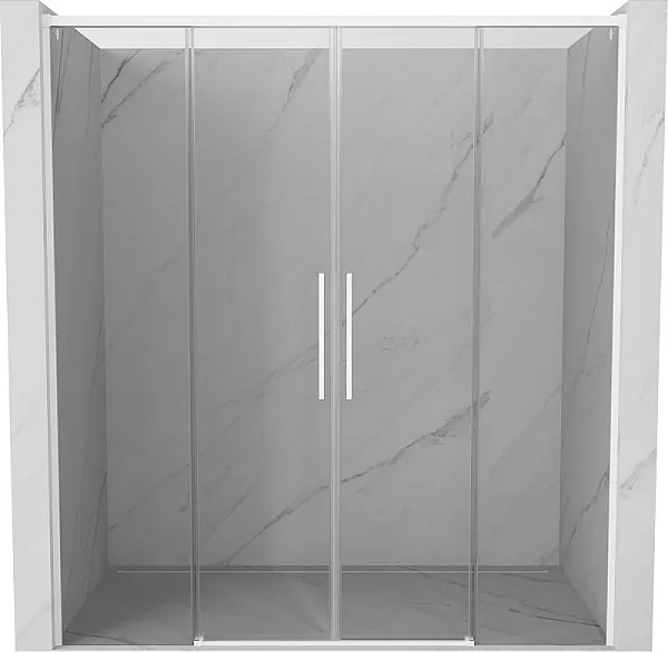 Mexen Rox Duo drzwi prysznicowe rozsuwane 200 cm, transparent, białe - 8C2-200-002-20-00