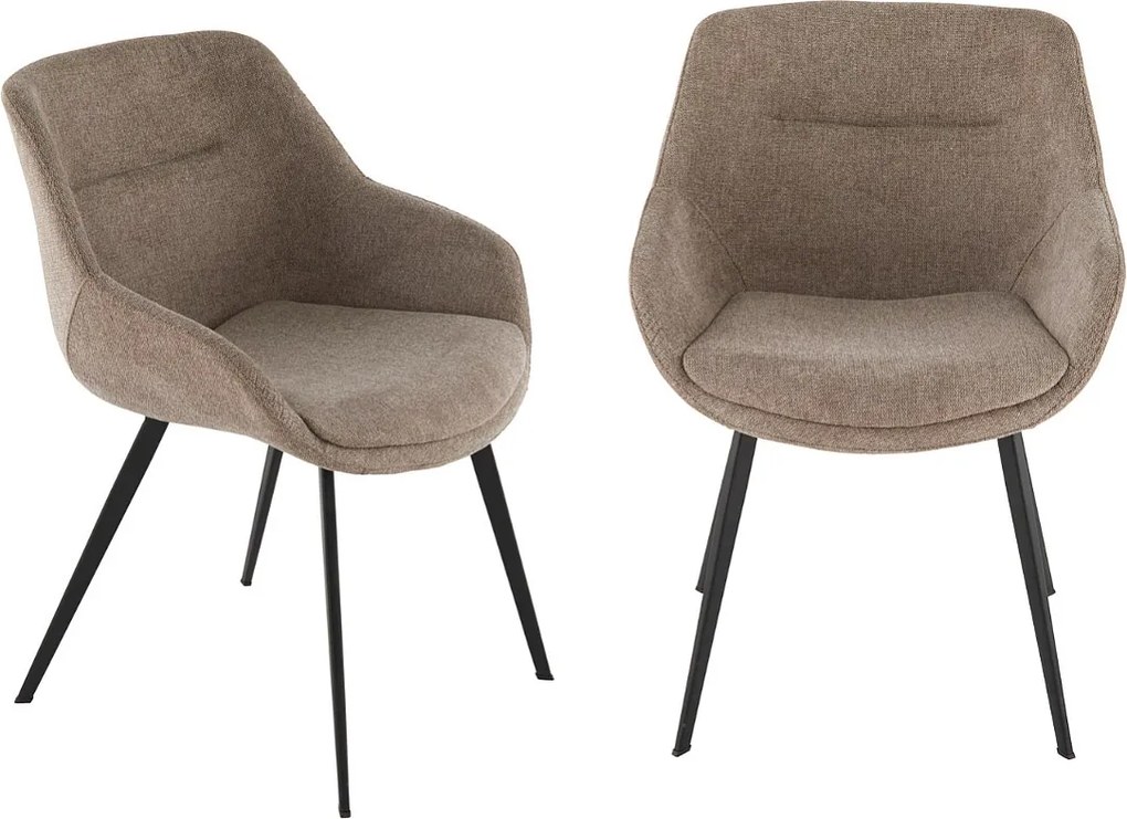 Zestaw 2 krzeseł do mostka w tkaninie w kolorze taupe, szerokość 64 cm - COLOMBE