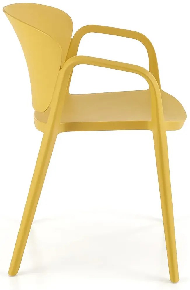 Musztardowe minimalistyczne krzesło tarasowe, ogrodowe - Koloso