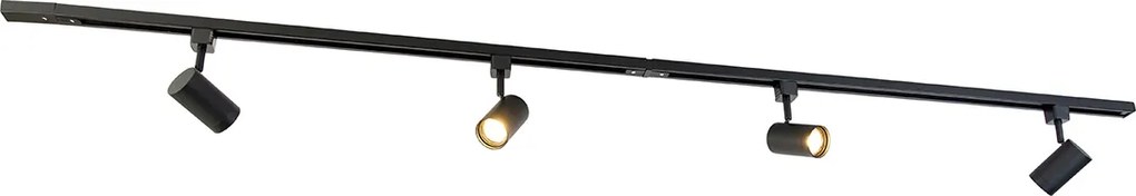 Inteligentny system szynowy jednofazowy z 4 reflektorami WiFi GU10 czarny - Jeana