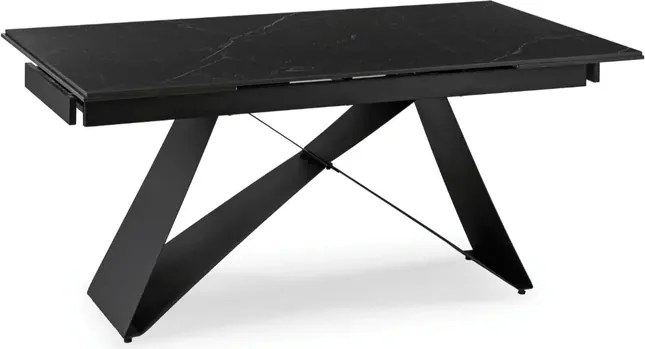 Stół Rozkładany Prostokątny VICTOR 160-240 cm Ceramiczny Czarny do Jadalni Loft