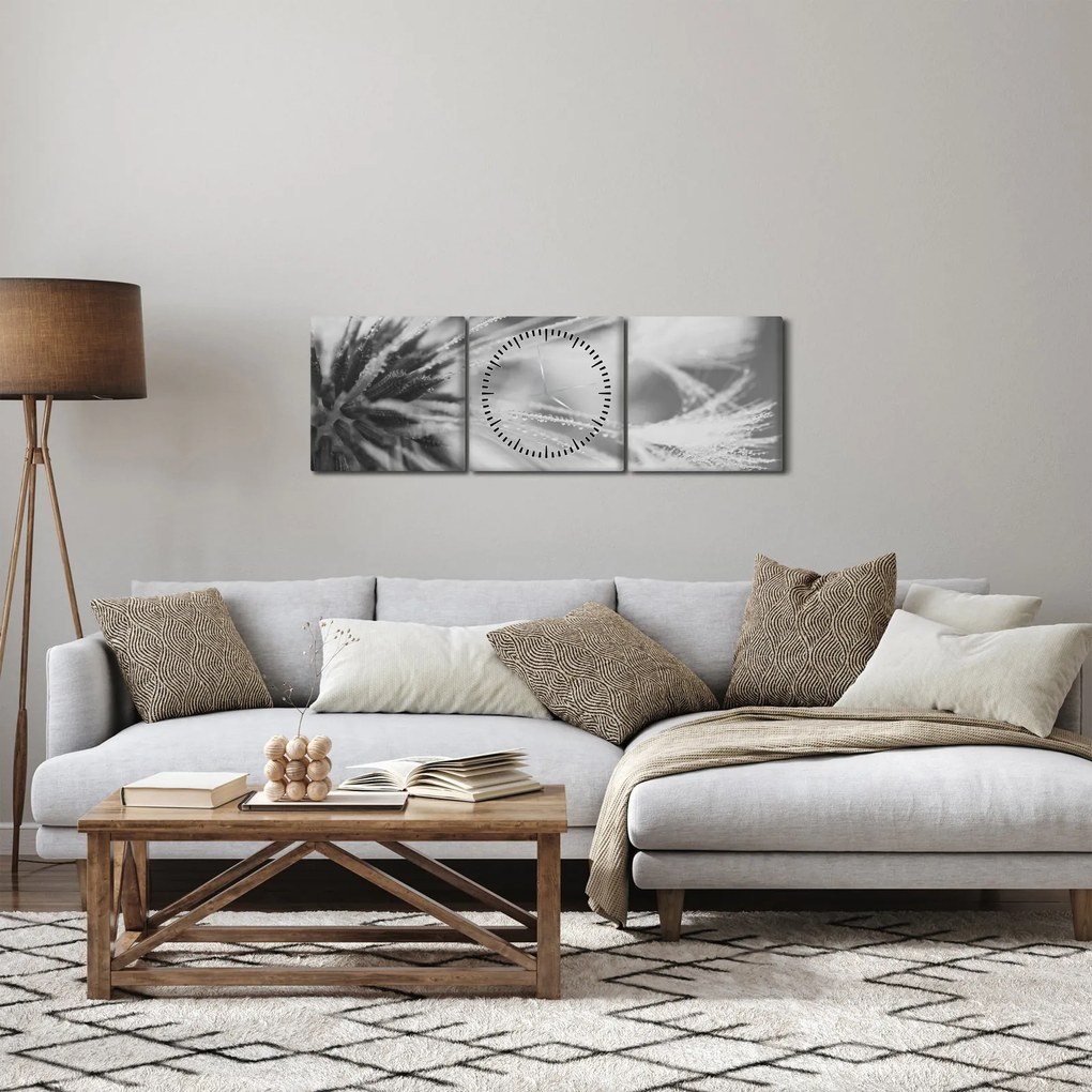 Obraz - Mlecz (z zegarem) (90x30 cm)