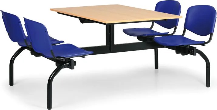 Euroseat Zestaw kuchenny 1930 x 1200 mm - blat buk, siedziska niebieskie