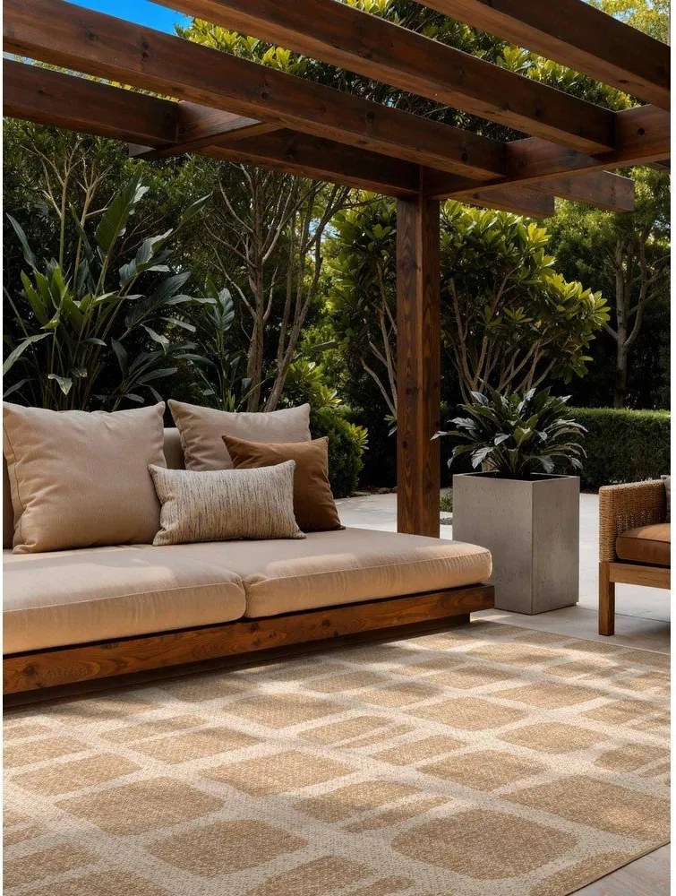 Kremowo-naturalny dywan odpowiedni na zewnątrz 120x170 cm Haringey Ruskin – Ted Baker