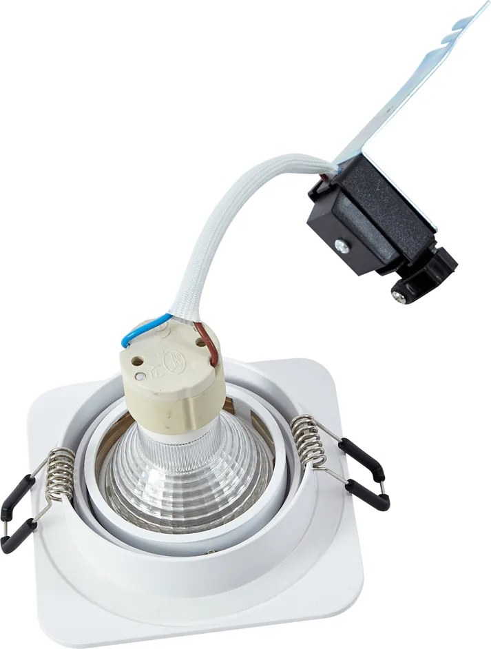 Zestaw 6 okrągłych reflektorów wpuszczanych białych GU10 50 mm, obrotowych i przechylanych IP44 - Alberto