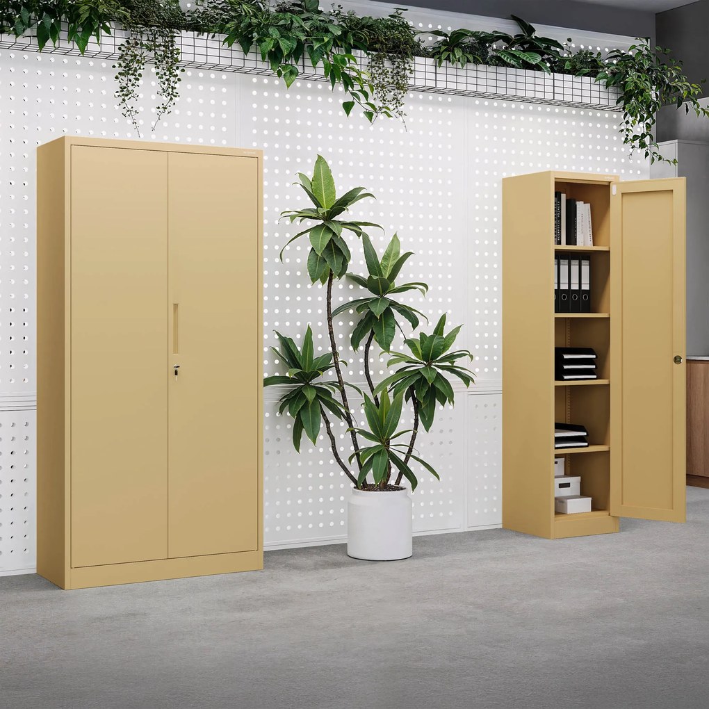 Szafka biurowa na dokumenty ALEX, 450 x 1850 x 400 mm, Fresh Style: beżowa