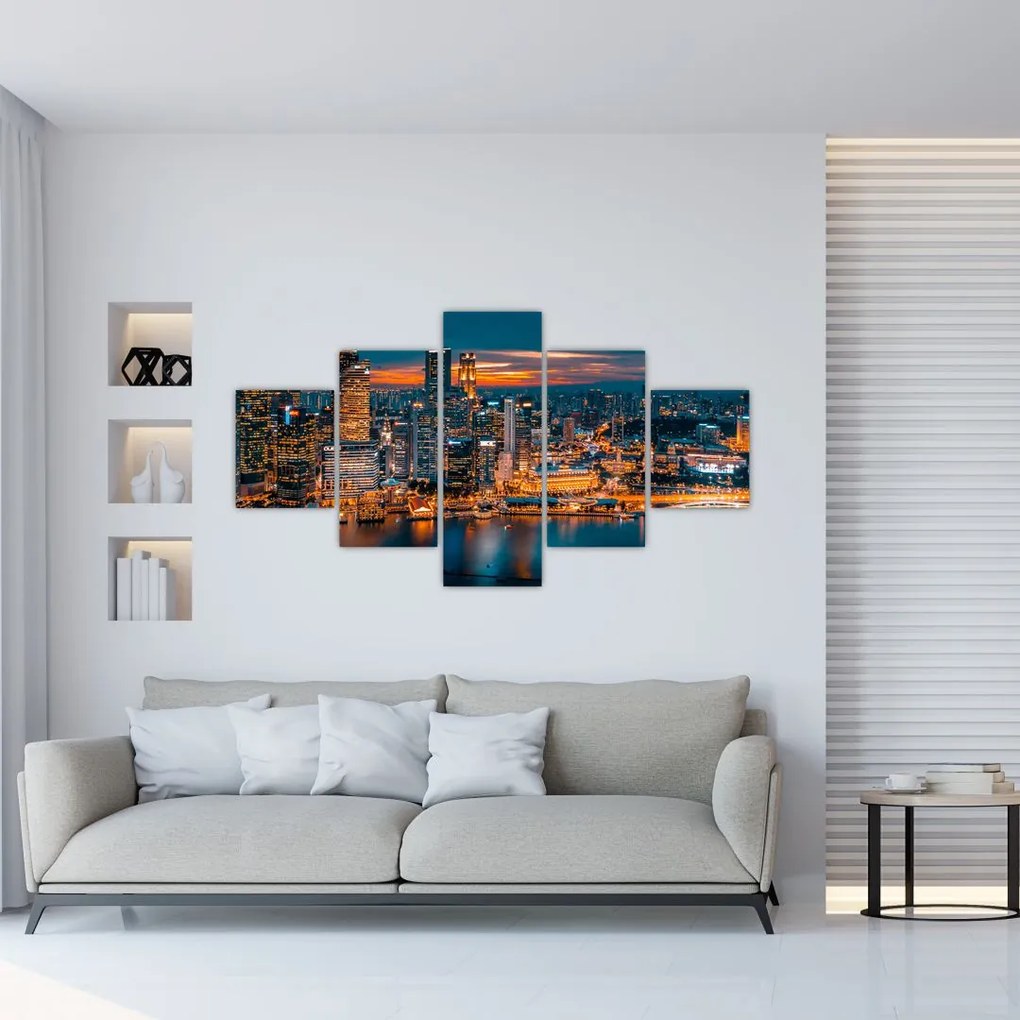 Obraz miasta nocą (125x70 cm)