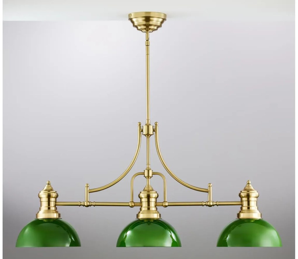 Jupiter 2074 - Żyrandol na pręcie PLATINO 3xE27/15W/230V zielony/złoty