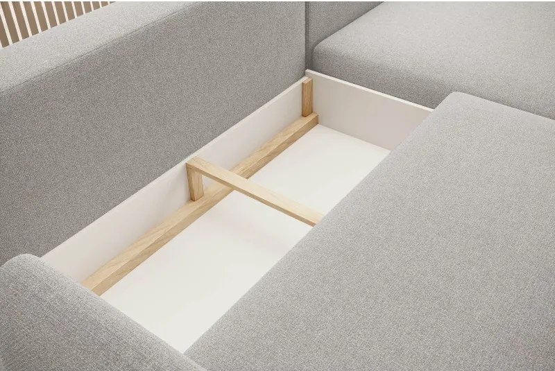 Narożnik BONO z funkcją spania Drewniane nóżki Eleganckie podłokietniki Głębokie siedzisko Prawa strona Barrel 03