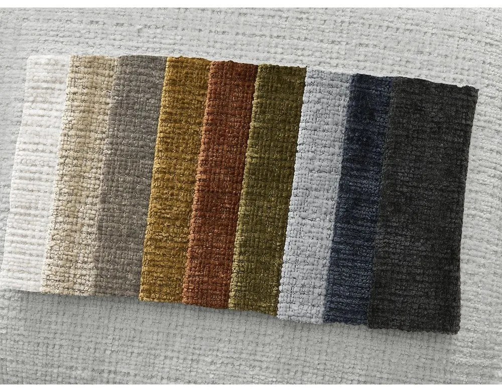 Jasnoszary podnóżek z tkaniny szenilowej Leonore – Bobochic Paris