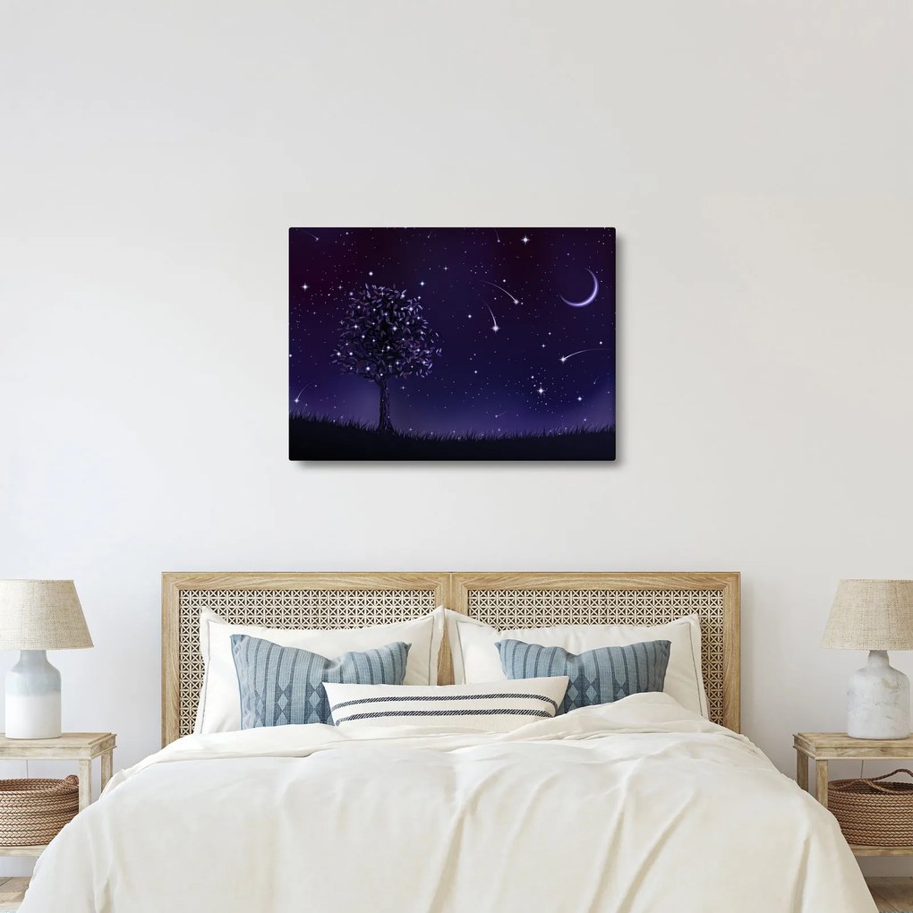 Obraz - Noc uchwycona przez ilustrację (70x50 cm)