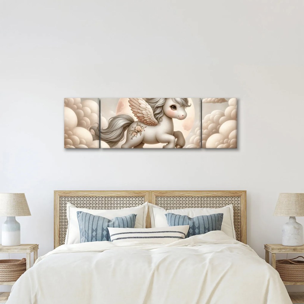 Obraz - Jednorożec w chmurach (170x50 cm)