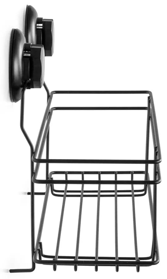 Czarna samoprzylepna półka pod prysznic Compactor Bestlock Black All Purpose Holder, 30x20,5 cm