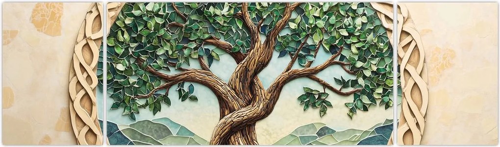 Obraz – Splecione drzewo życia (170x50 cm)