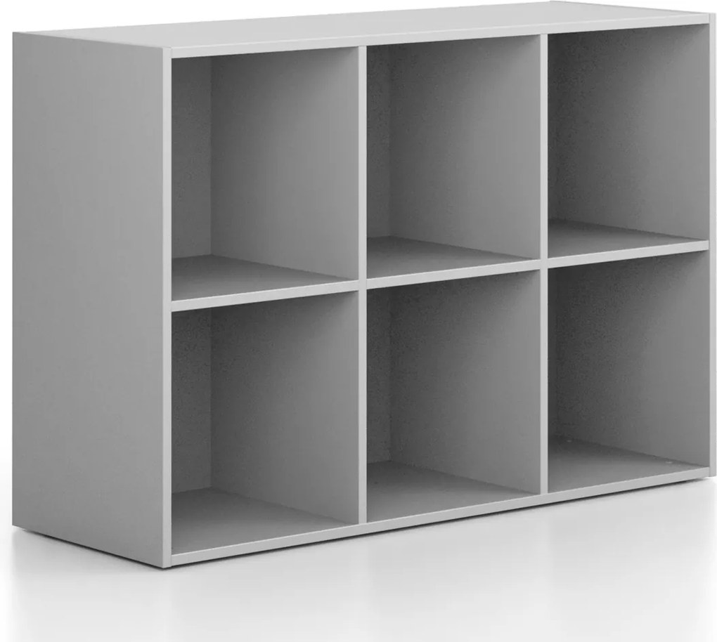 Regał FRAME, niski, 3 kolumny, 881 x 1299 x 450 mm, szary
