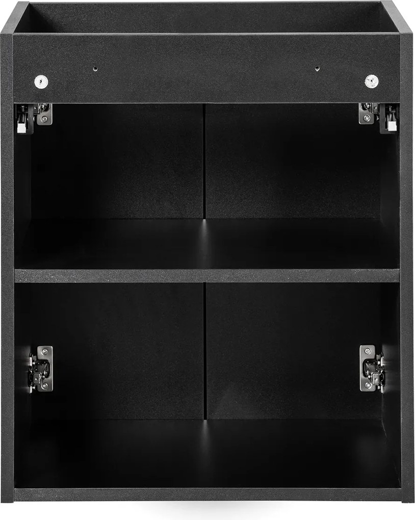 Wisząca szafka umywalkowa 2-drzwiowa Nova 50 cm, czarny mat