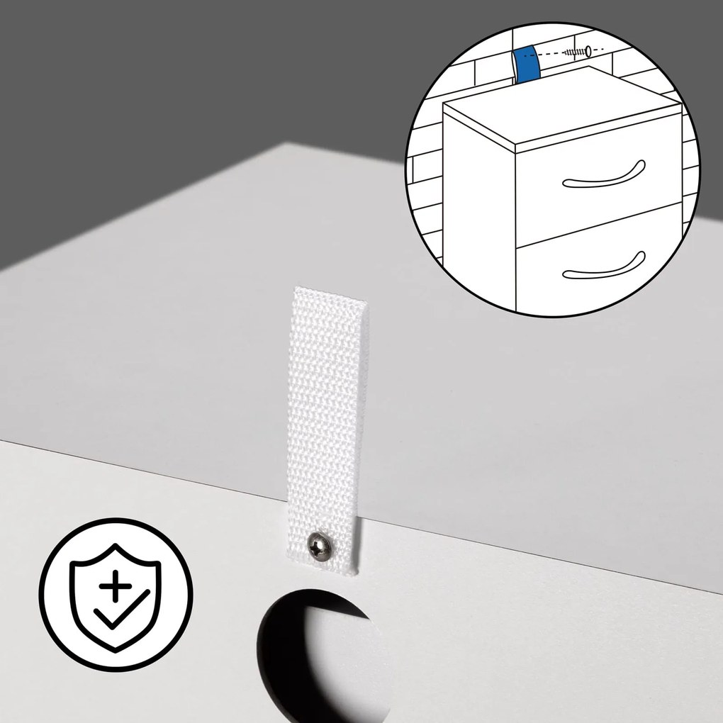 Szafka nocna ELOISE z podświetleniem, 54x39x28cm, biała Casaria