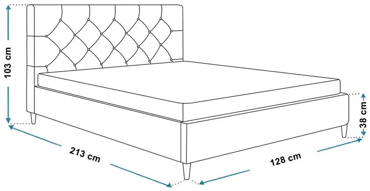 Tapicerowane łóżko z zagłówkiem 120x200 Sobral - 36 kolorów