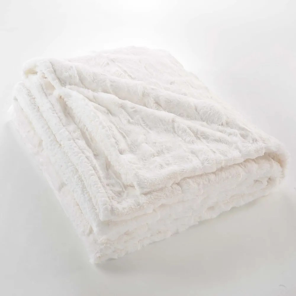 Kremowy koc z mikropluszu 180x220 cm Foxy – douceur d'intérieur