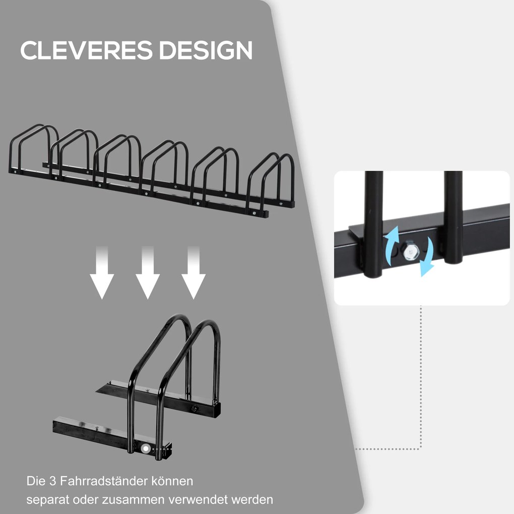 Stojak na rowery HOMCOM stojak na rowery stojak na wiele rowerów do 6 rowerów