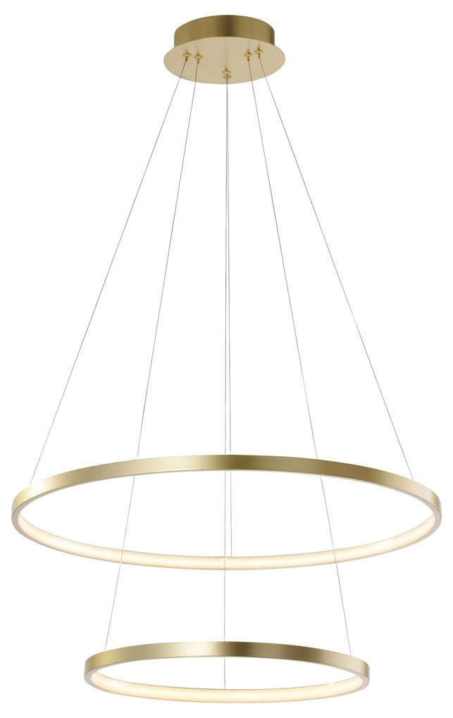 Nowoczesna lampa wisząca ze złotym pierścieniem, w tym LED - Anella Duo Nowoczesny Oswietlenie wewnetrzne