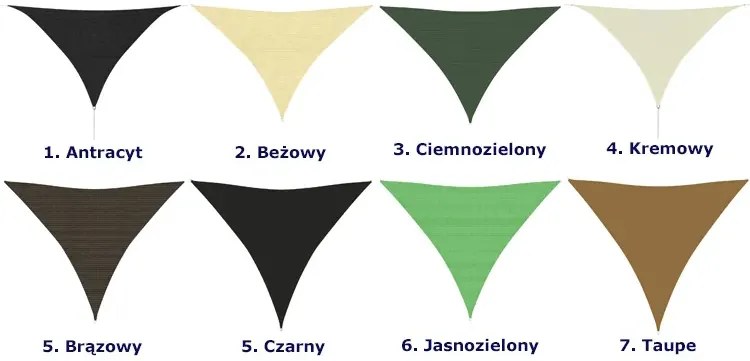 Czarny trójkątny żagiel ogrodowy - Pola