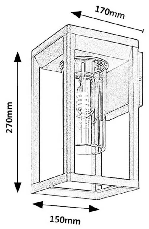 Rabalux 77085 zewnętrzna lampa ścienna Zernest