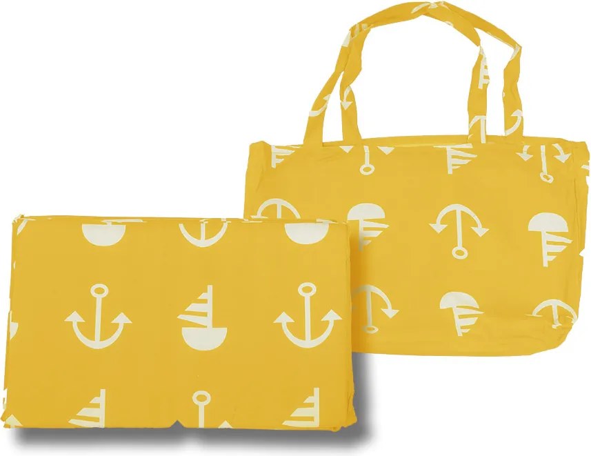 Leżak plażowy KOTWICA 180x50 cm, żółty